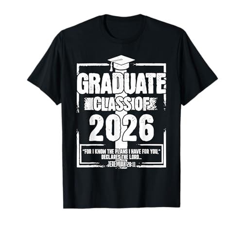 Christian Graduation Class of 2026 Bible Verse T-Shirt