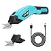 Forbici Elettriche Cutter per Tessuti, 4.0V Ricaricabile Taglierino Professionale Forbici Potatura Elettriche con Blocco di Sicurezza e Teste di Taglio Per Carta, Cartone, Pelle, Tappeto (8mm max)