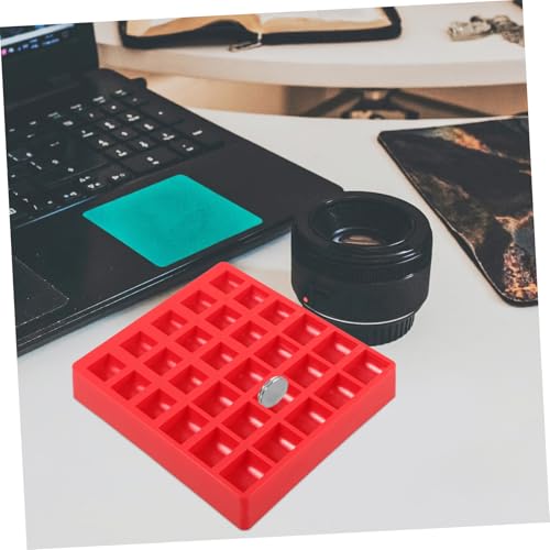 Caja organizadora para monedas plástica roja miniatura 4
