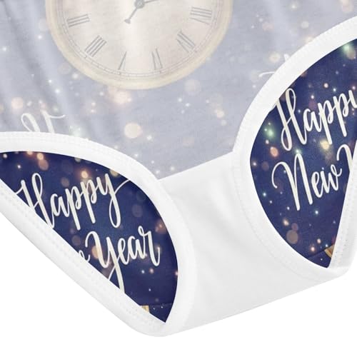 Happy New Year Blue Toddler Girl Underwear, Cotton Girls Underwear, 2T–8 Years4