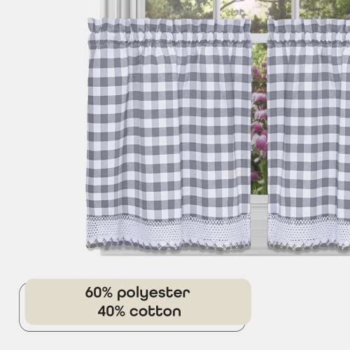 image for Achim Home Furnishings Buffalo Check Tier Pair Window Curtain Set - 58