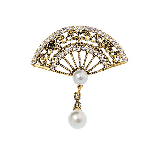 Women's Brooch Alloy Folding Fan Brooch Chinese Style Brooch Exquisite Brooch
