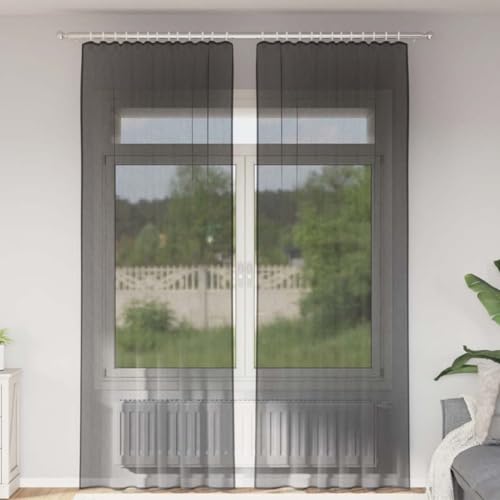 Rideaux en voile contre le vis-à-vis rideau noir semi-transparent durable - 2