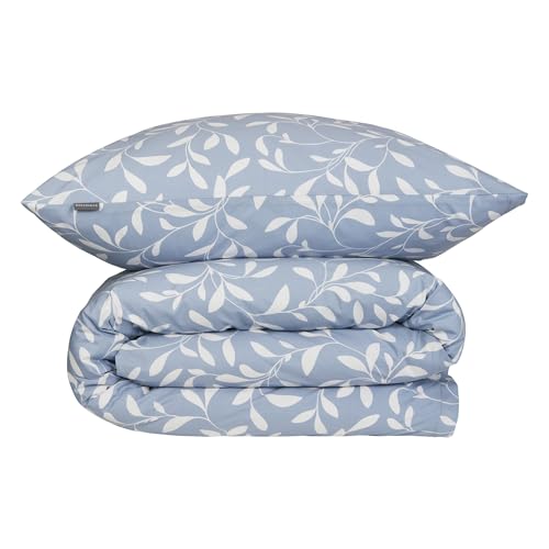Schiesser Bettwäscheset Liliebeth | 2-teilig | Floral | Renforcé | 100% Baumwolle | Oeko-Tex Zertifiziert | Reißverschluss | 135x200cm + 80x80cm | Hellblau