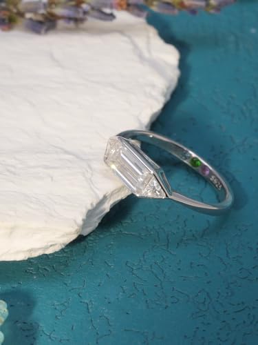 Full Moissanite Geometric Trinity Ring S925 Sterling Silver 4x8mm Rectangular & Triangle Stones Inner 3 Crystals Bridal Daily Gift4