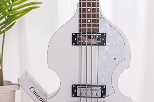 Sgdy 4 String Electric Bass Guitar,Standard Right Handed,Maple Plywood Hollow Body Rosewood Fretboard Maple Neck,White #TOP4