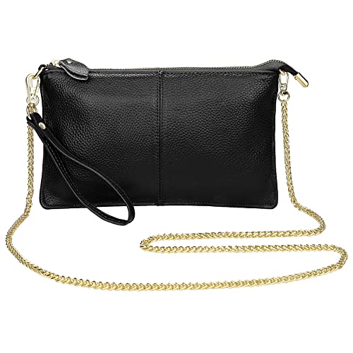 Image of Uromee Wristlet Wallet Clutch Purses for Women Genuine Leather Crossbody Bag Handbag with Detachable Shoulder Chain