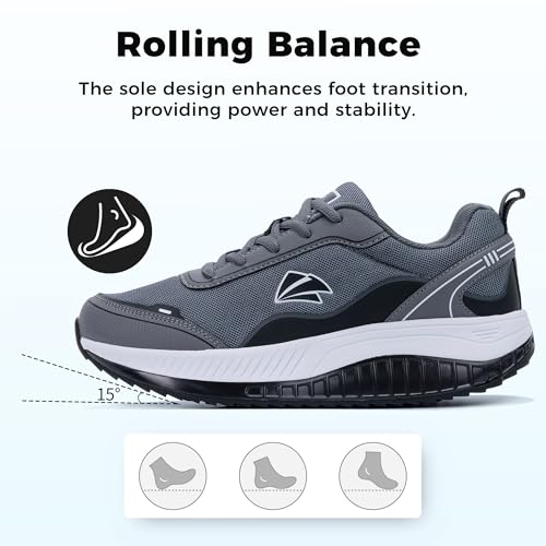 Image of MAFEKE Womens Wide Toe Box Walking Shoes Arch Support Orthotic Sneakers Wide Width Tennis Shoes for Plantar Fasciitis Bunions US 6.5-11