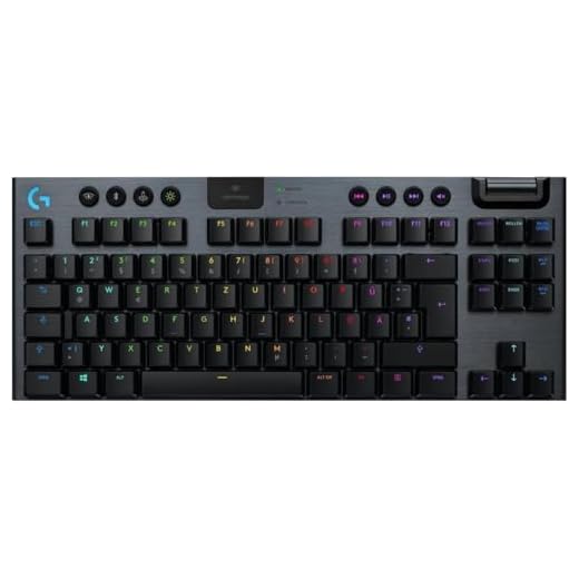 Logitech G915 LIGHTSPEED TKL Tenkeyless kabellose mechanische Gaming-Tastatur, Taktiler GL-Tasten-Switch, LIGHTSYNC RGB, Ultraschlankes Design, 40+ Stunden Akkulaufzeit, Deutsches QWERTZ-Layout