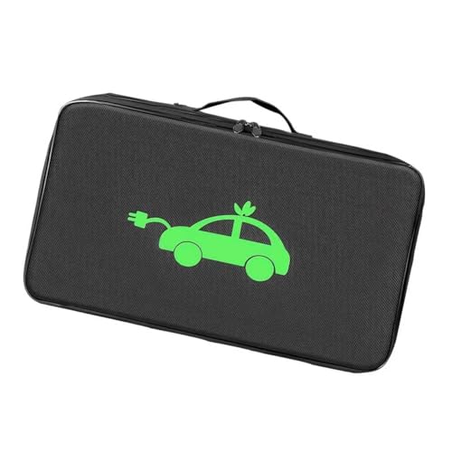 Cuymoap Car Cable Storage Bag, Oxford Cloth Anti-scratch Organizer with Double Metal Zipper, Waterproof Portable Case with Back Hook Fastener, Universal Protective Box for Cord Hose Tow Rope (Black)