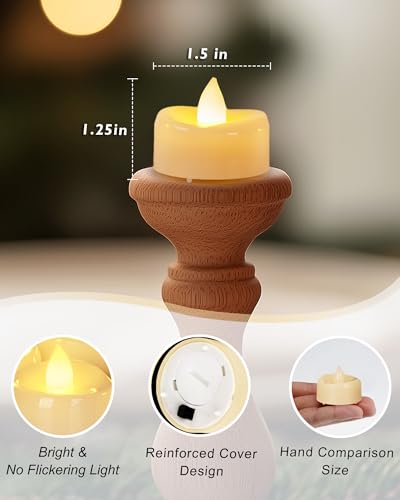 5plots Flameless Candles, 24Pcs Tea Lights Candles Battery Operated, Flameless Tealight Candles No Flickering, Electric Tea Lights Votive Candles - Ivory - 1.5" x 1.25" - Image 3