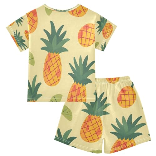 senya Short Sleeve Pajamas Sets Summer Cotton Sleepwear Pineapple Fruit2