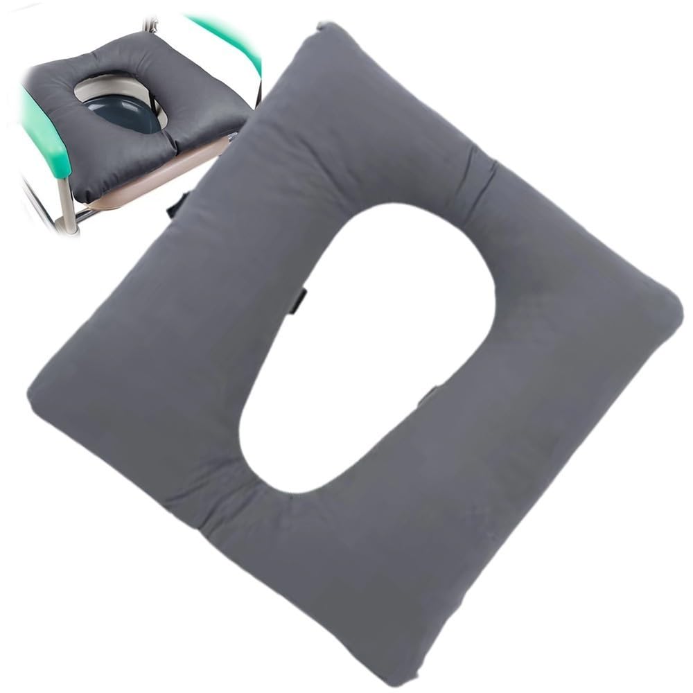 Genérico Cojín De Inodoro Antiescaras, Cojín De Asiento De Silla De Ducha De PU, Cojín De Alivio De Presión Transpirable De Vellón, Cojín Universal para Silla De Ruedas De Inodoro De 42 Cm