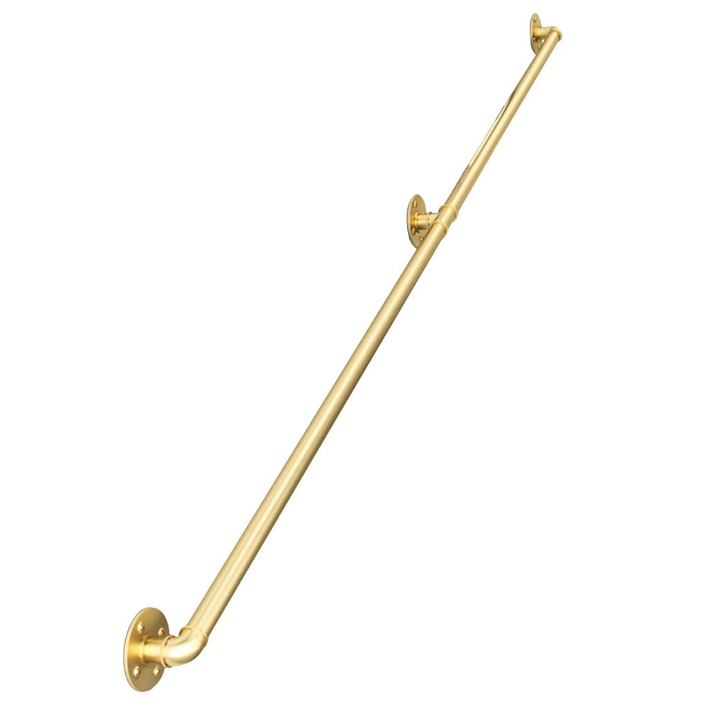 Gold Handrails for Stairs, Modern Staircases Home Decoration Stairs Staircase Handrail Banister Rail Support 200kg - Complete Kit 30-300cm (Size : 90cm)