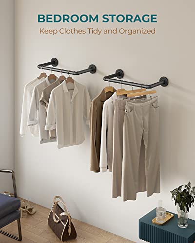 Heavy Duty Wall Mount Clothes Rack for Laundry and Storage