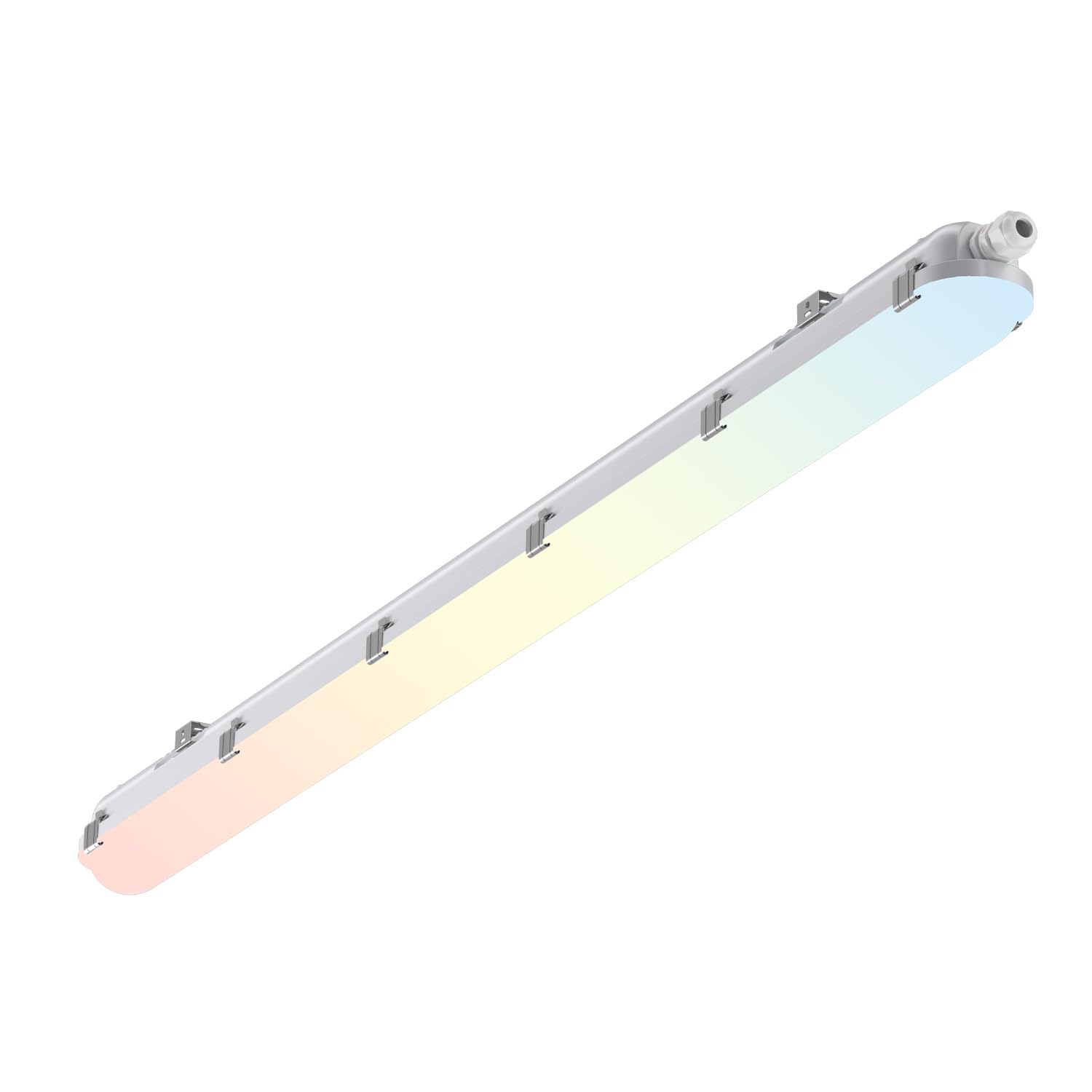4FT LED Vapor Tight Light Fixture 1Pack,7800LM,60W/50W/40W/30W Adjustable, 5CCT 6500K-3000K Color Selectable,ETL Listed,IP65 Waterproof Vapor Proof Light for Car Wash,Warehouse,Basement
