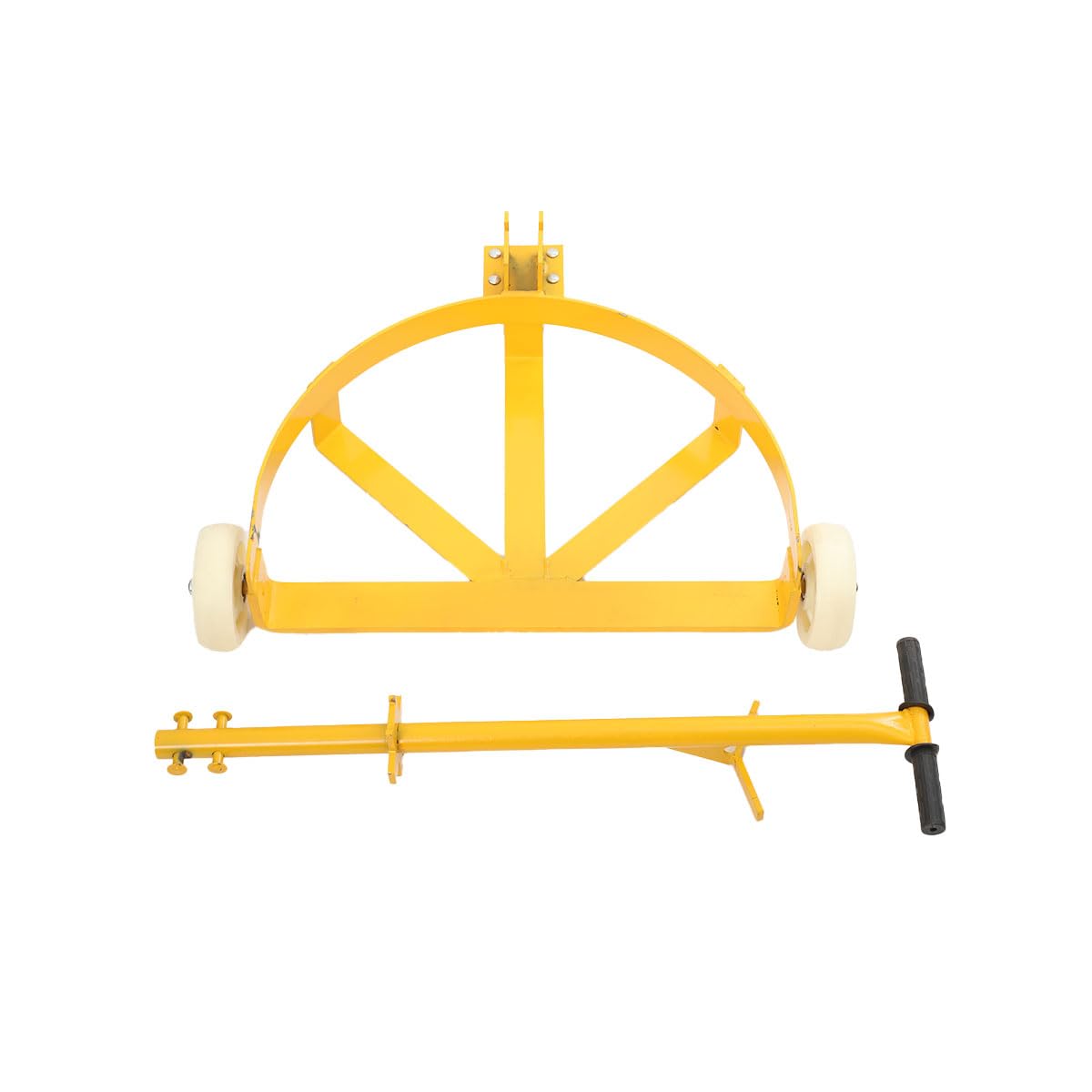 Carrello per Trasporto Fusti con Ruote a Rullo, Carrello per Tamburo, Design Basso, Capacità di Carico 500kg, per Utilizzo Industriale e Magazzino, Compatibile con Fusti fino a 60cm di Diametro