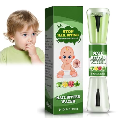 Nail Biting Treatment for Kids Natural Bitter Nail Polish with Nourishing Oil for Toddlers & Adults - Safe & Natural Thumb Sucking Stop for Correct Kids Bad Habits 10ml/0.35Fl Oz