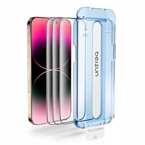 Image of Beizun for iPhone 14 Pro Max Screen Protector 3-Pack: 9H Military Tempered Glass, Easy Installation, Full Coverage Case Friendly, Anti-Fingerprint & Bubble-Free