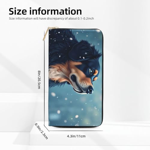 Realistic Black Dog-A Print Wallet Women, Leather Bifold Multi Card Wallet, Long Purse Women's Wallets2