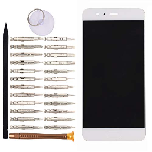 Image of LCD Screen and Digitizer Assembly with Fingerprint Button Keypad Without Bezel Frame Compatible with Huawei P10 Plus VKY-L09 VKY-L29 VKY-AL00(White)