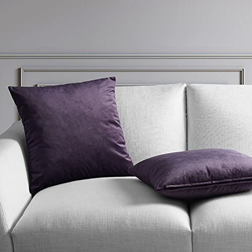 Image of HPD Half Price Drapes Cushion Cover 18 x 18 Heritage Plush Velvet - VPYC-181428-CC18PR - Pair, Omega Purple