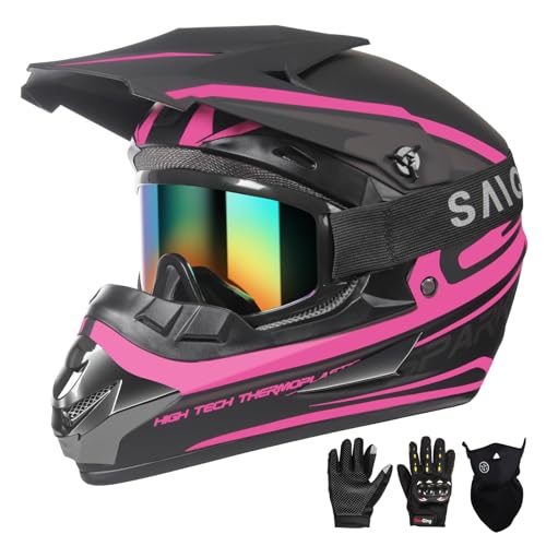 Youth Kids Motocross Helmet, Adult ATV Dirt Bike Helmet, Off-Road BMX 4-Wheeler Full Face Motorcycle...