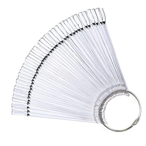 LIFKOME 50 pièces Nuancier Ongles Transparent Éventail Présentoir pour Vernis Bâtons Affichage Couleur Pratique Nail Art Débutants et