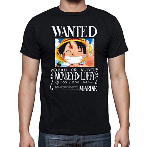 Camiseta de Hombre One Piece Manga Anime Luffy Sanji Roronoa 015 S