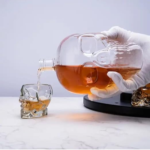 Image of Whiskey Decanter with Antique Crystal Clear (Skull Decanter Set)