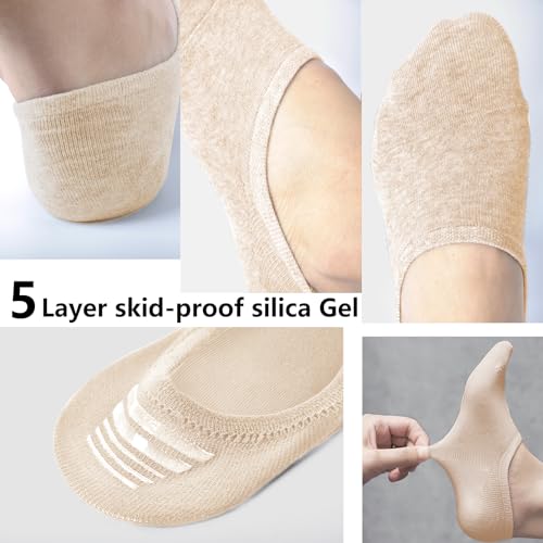 Image of DIBAOLONG Womens No Show Socks Non Slip Flat Boat Line Low Cut Socks (6-12 Packs)