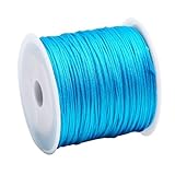 109 Yards 1.0 mm Nylon Cord Beading Satin String for Chinese Knotting Beading Macrame Friendship Bracelet Jewelry Making(Lake Blue)