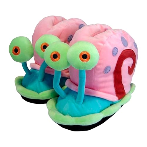 United Labels SpongeBob Schwammkopf 3D Hausschuhe Plüsch Gary, Bunt, 38/40, Pantoffeln mit Anti Rutsch Noppen, Slipper
