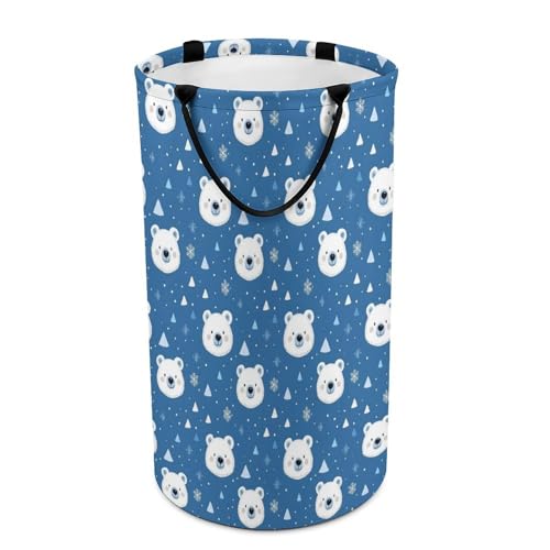 Cestas plegables para la ropa sucia para el dormitorio – Cestas grandes y redondas con estampado de copo de nieve, cesta plegable para ropa sucia para bebés y niños, 135 L, cesta de ropa sucia para