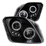 SHARON OTO PARTS Headlight Projector Set w/for Honda for Prelude 1997-2001 Bolt-on-Attachment Method Bulb Technology Black-Housing Clear-Lens 60/55 121341