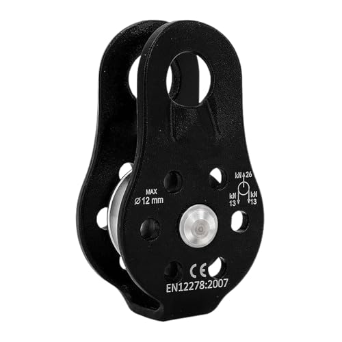 Polea de escalada en pared de roca, polea de rescate, polea de rescate de aluminio, polea de cuerda de 20 KN para escalada en roca, polea fija para herramienta de sobre
