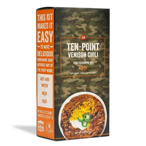 Ps Seasoning Ten-Point Venison Chili Mix, Easy One-Pot Chili For Beef & Wild Game, Flavor-Packed Instant Packet For Hunters, Home Cooks & Outdoor Meals