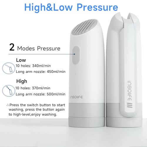 Tragbares Bidet der 3. Generation | Hochdruck | Reise-Bidet mit 2 verschiedenen Düsen | wiederaufladbares elektrisches tragbares Bidet für Männer & Frauen | tragbares Bidet für Reisen