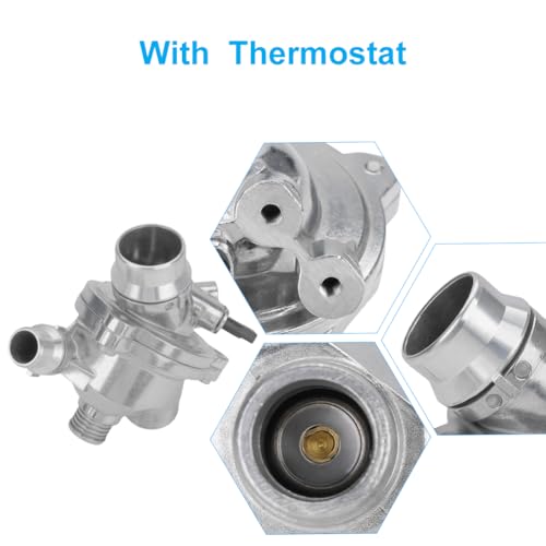 Image of 11537536655 Thermostat Housing Compatible with 06-13 BMW E60 E65 E82 E90 | Compatible with 2006-2013 BMW E92 128i 135i 325i 328i 330i 335i 525i 528i 530i 535i X3 Z4 OE 41008697D0 11537549476 Aluminium