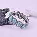 ANGLEQUEEN Silver Western Bracelets for Women Boho Turquoise Cuff Bracelet Country Concert Outfits Cowboy Chic Cowgirl Accessorie 2025 Fashion Jewelry B-Silver+Blue