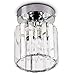 Mini Lampadario a Soffitto in Cristallo Plafoniera Moderna Lampada a Sospensione in Cristallo per Cucina Isola Sala da Pranzo Camera da Letto Corridoio,E26,Argento
