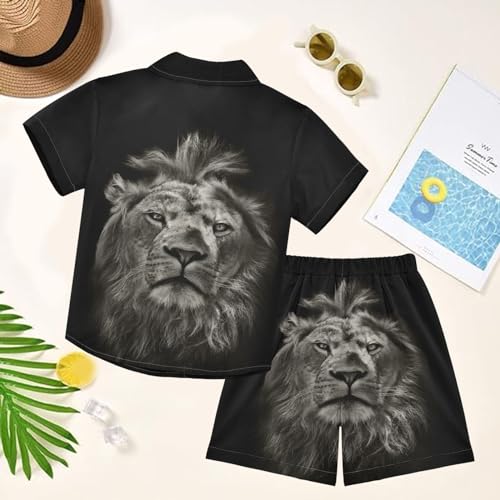 Image of visesunny Boy Floral Short Sleeve Button Down Shirt & Casual Shorts Set Summer Outfits 3-10 Years Clothes