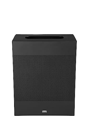 Image of Rubbermaid Commercial Products Silhouette Large Rectangle Trash Can, 22.5 Gal, Black, Indoor for Offices /Hotel Lobbies /Front Desk