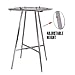 Econoco 36-Inch Folding Round Garment Rack, Adjustable 48–66″ Height Retail Display, Chrome Finish