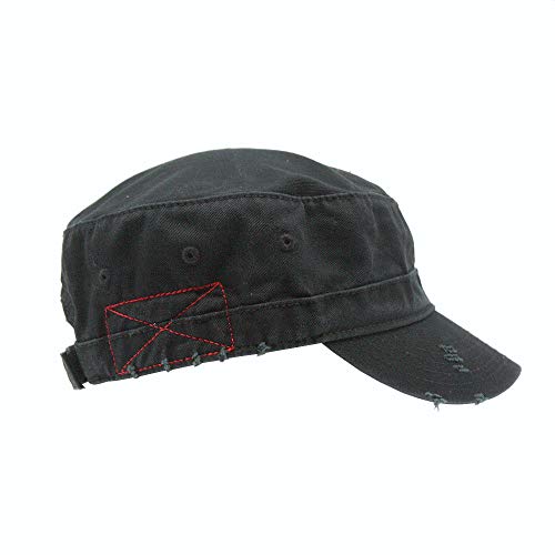 Image of The Vintage Year Washed Cotton Distressed Cadet Hat - Tactical Military Baseball Cap for Men & Women, Outdoor Casual Wear
