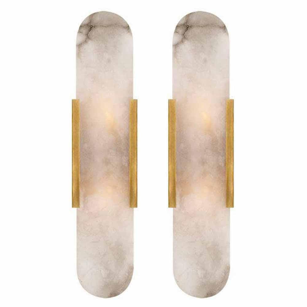 Natural Alabaster Wall Sconces Set of 2 Marble Wall Lamp Bathroom Vanity Light Fixtures Alabaster Sconce Lighting White Stone Wall Mount Lamp for Bedroom Living Room Hallway Stairs Kitchen