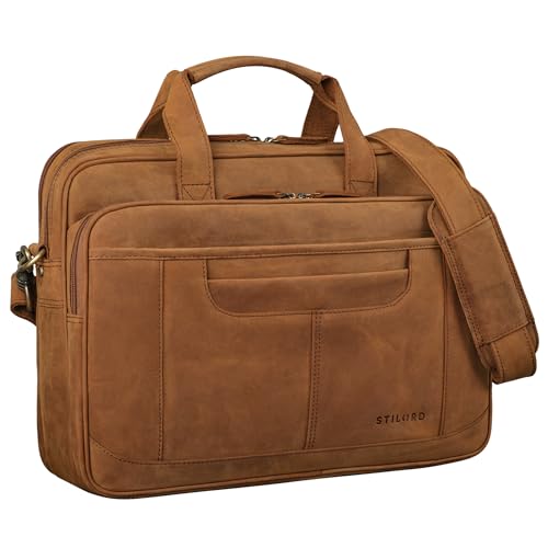 Maletín portadocumentos cuero grande bolso ordenador portátil 15,6 pulgadas bolsa bandolera A4