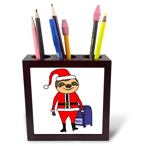Porte-stylo paresseux Père Noël 3drose pour ranger un bureau encombré