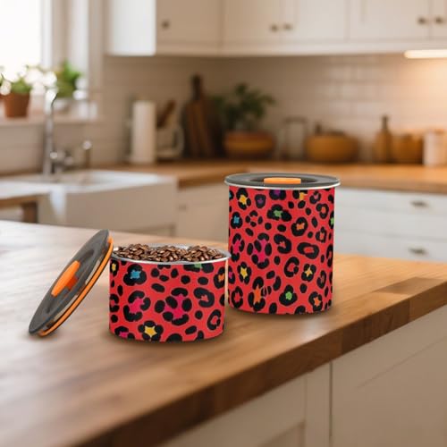 Contenedor para almacenamiento de café con diseño leopardo rojo miniatura 7