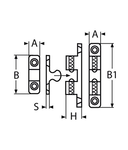 4 Stück Kugelschnäpper V4A Edelstahl L 50mm poliert